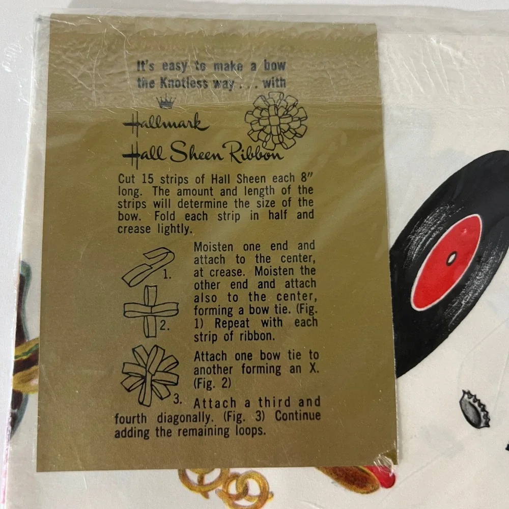 Vintage Hallmark Gift Wrap 2 Sheets Soda Shop Diner Records 50s Style 20x28 NEW